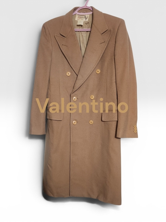 Valentino Other - Luxury Vintage Valentino Uomo Camel Coat 100% Wool Double Breasted Italy M/L